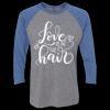 Unisex Triblend Three-Quarter Raglan T-Shirt Thumbnail