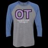 Unisex Triblend Three-Quarter Raglan T-Shirt Thumbnail