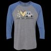 Unisex Triblend Three-Quarter Raglan T-Shirt Thumbnail