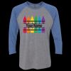 Unisex Triblend Three-Quarter Raglan T-Shirt Thumbnail