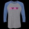 Unisex Triblend Three-Quarter Raglan T-Shirt Thumbnail
