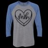 Unisex Triblend Three-Quarter Raglan T-Shirt Thumbnail