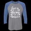 Unisex Triblend Three-Quarter Raglan T-Shirt Thumbnail