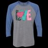 Unisex Triblend Three-Quarter Raglan T-Shirt Thumbnail
