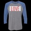 Unisex Triblend Three-Quarter Raglan T-Shirt Thumbnail