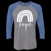 Unisex Triblend Three-Quarter Raglan T-Shirt Thumbnail
