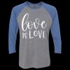 Unisex Triblend Three-Quarter Raglan T-Shirt Thumbnail