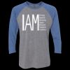 Unisex Triblend Three-Quarter Raglan T-Shirt Thumbnail