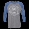 Unisex Triblend Three-Quarter Raglan T-Shirt Thumbnail