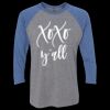 Unisex Triblend Three-Quarter Raglan T-Shirt Thumbnail