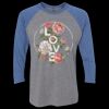 Unisex Triblend Three-Quarter Raglan T-Shirt Thumbnail
