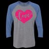 Unisex Triblend Three-Quarter Raglan T-Shirt Thumbnail