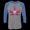Unisex Triblend Three-Quarter Raglan T-Shirt Thumbnail