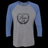 Unisex Triblend Three-Quarter Raglan T-Shirt Thumbnail