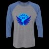 Unisex Triblend Three-Quarter Raglan T-Shirt Thumbnail