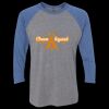 Unisex Triblend Three-Quarter Raglan T-Shirt Thumbnail