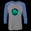 Unisex Triblend Three-Quarter Raglan T-Shirt Thumbnail