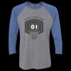 Unisex Triblend Three-Quarter Raglan T-Shirt Thumbnail