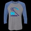Unisex Triblend Three-Quarter Raglan T-Shirt Thumbnail